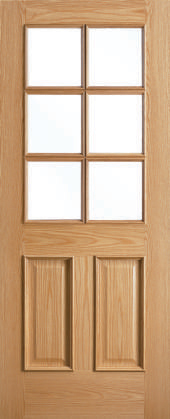 traditional 6 light door - oak