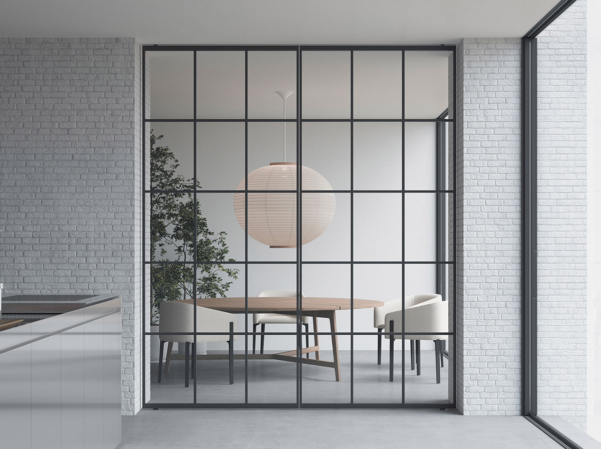 Piazza Grafic Crittall style pivot doors in 5 x 3 img 19