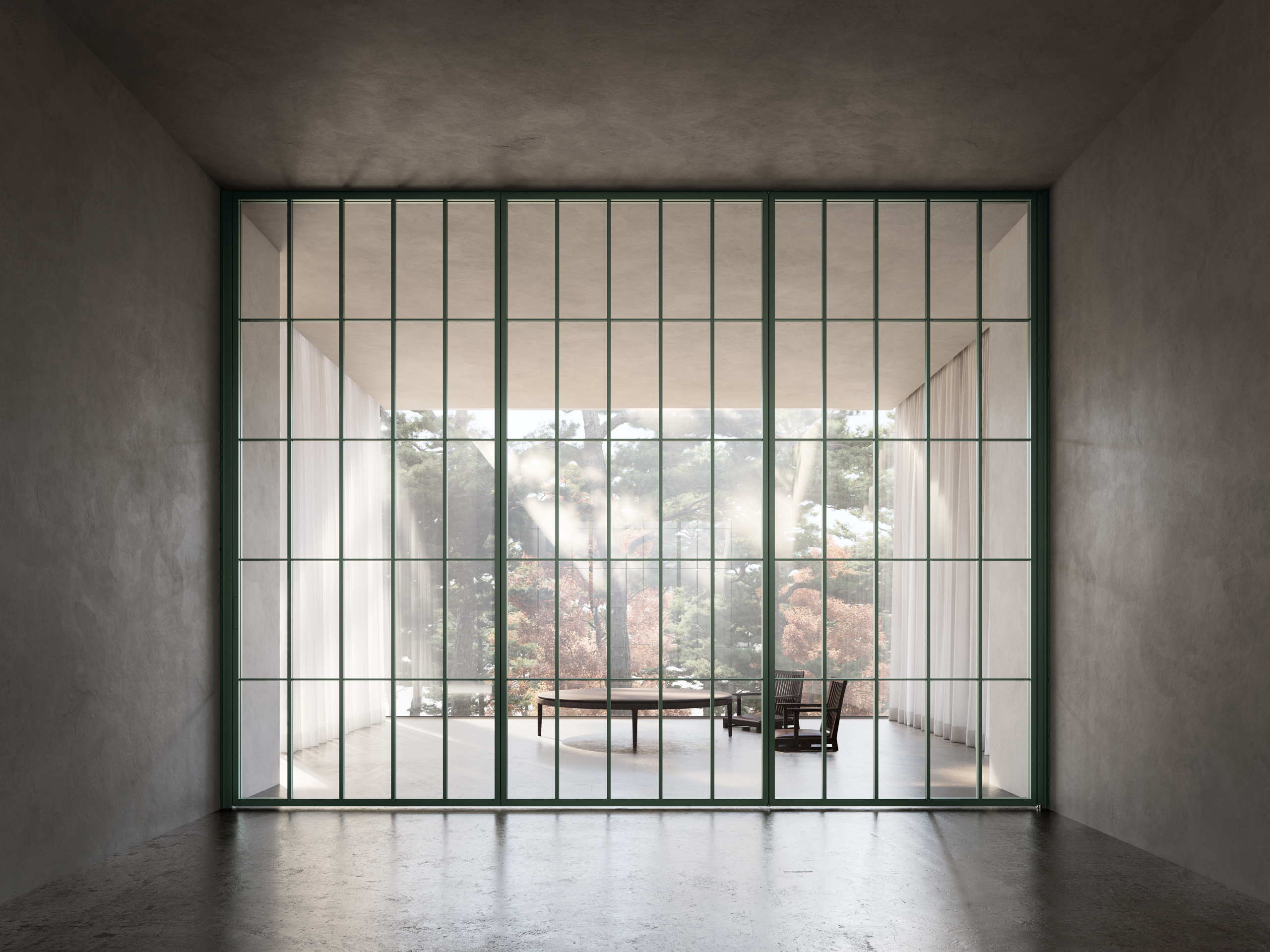 Rotofold doors example with 3 doors folding one way