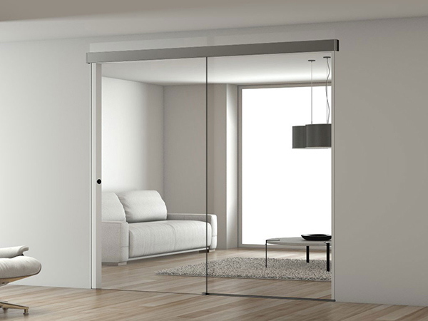 Project sliding system for glass doors