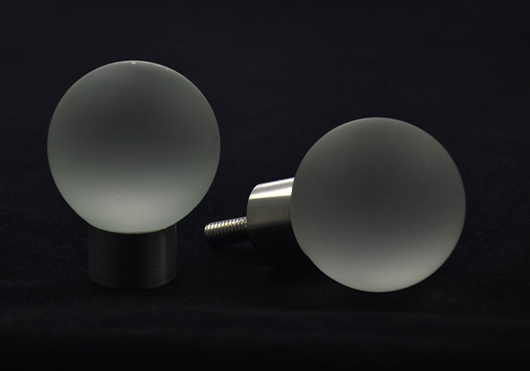 Glass door knobs - rondo design frosted glass