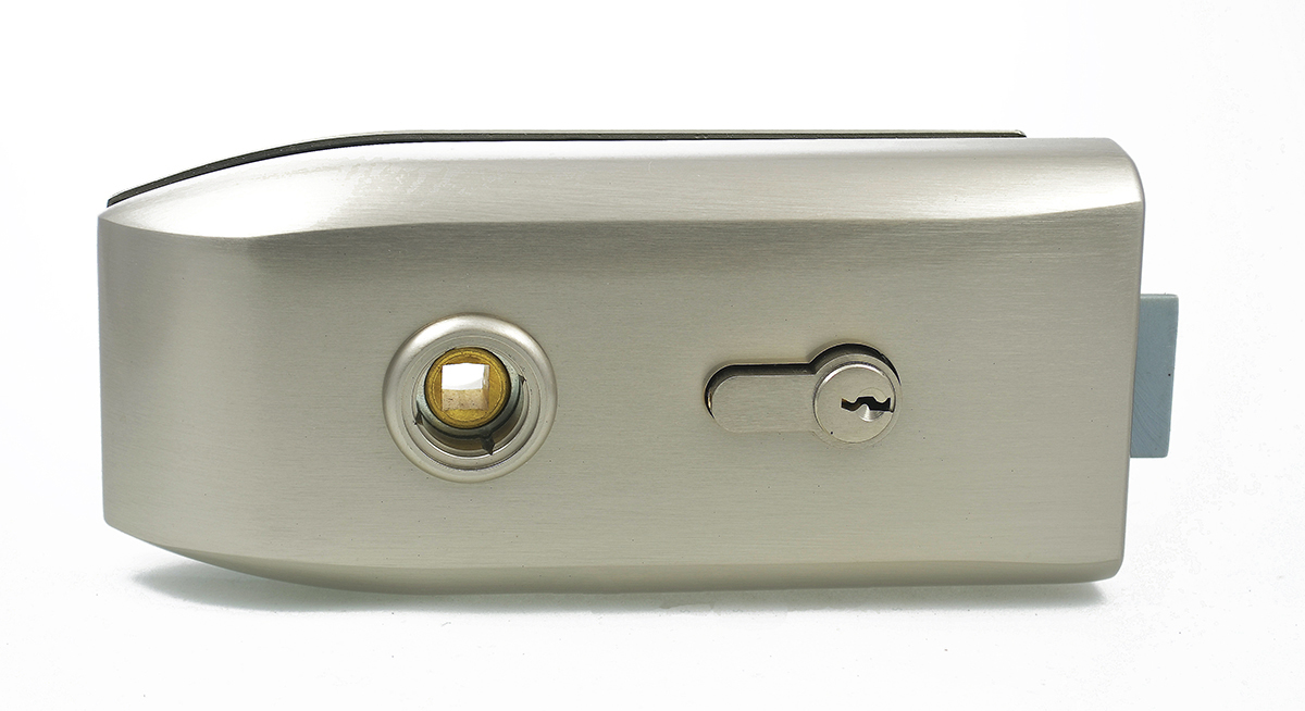 Arta lock with key cylinder for glass door
