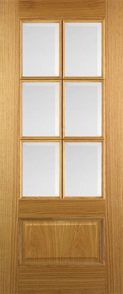 melia interior 6 light glazed door in oak