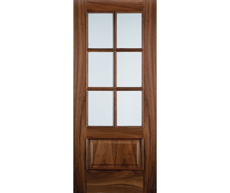 melia 6 light glazed door in walnut