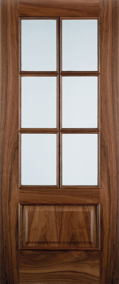 melia 6 light glazed door in walnut