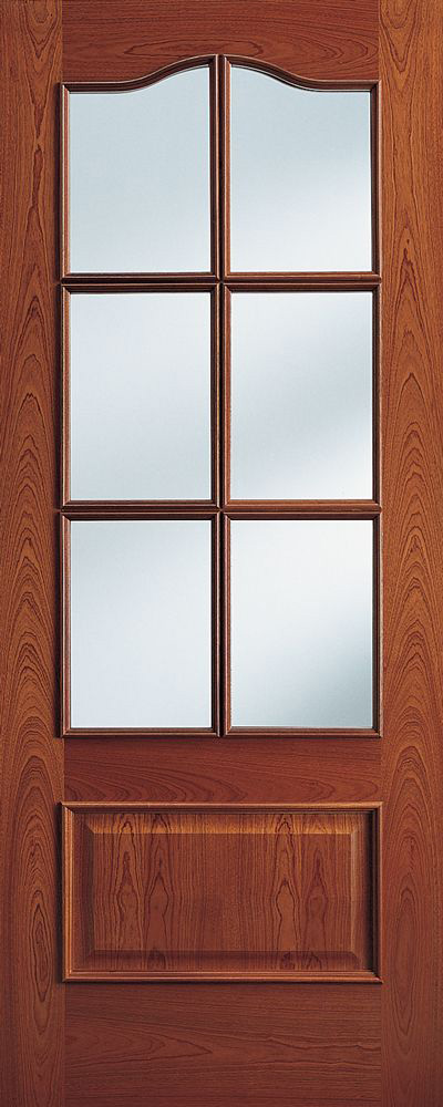 Zamora interior 6 light glazed door sapele